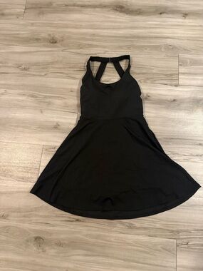 Tennis Black Halter Dress with built-in shorts and pads